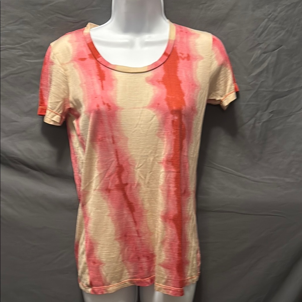 Johnny was Women's Pink and Orange Tie-Dye Top